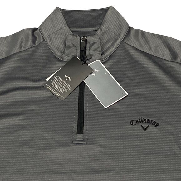 Callaway Golf Sweatshirt Mens Medium Gray OptiDry Mock Neck UPF 50+ Quarter Zip - Picture 10 of 15